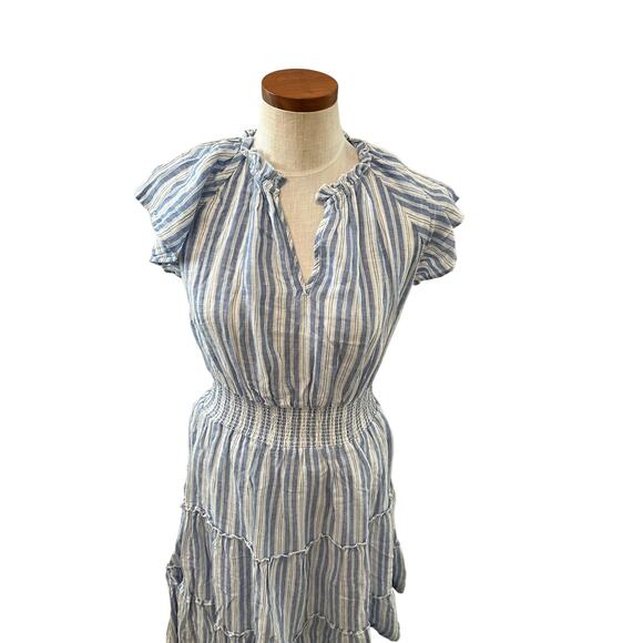 Rails Amellia New Haven Stripe Tiered Linen Blend Dress S - Picture 3 of 10